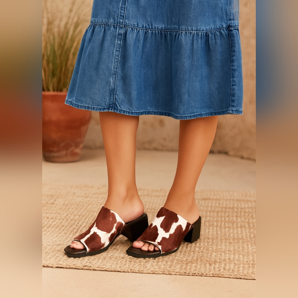 Enzo Angiolini Brown and White Mules - Picture 2 of 8